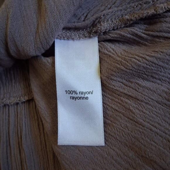 Maurices Women's Size XXL Mauve V Neck Ruched Front Ruffle Short Sleeve Blouse - Picture 5 of 11